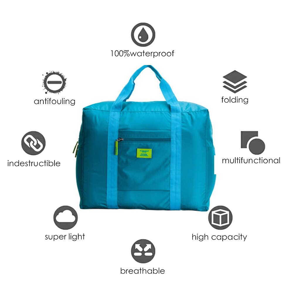 Folding Travel Storage Bags Totes Extra Large Casual Clothes Container Backpack Handle Travel Luggage Trolley Organizer 1pc