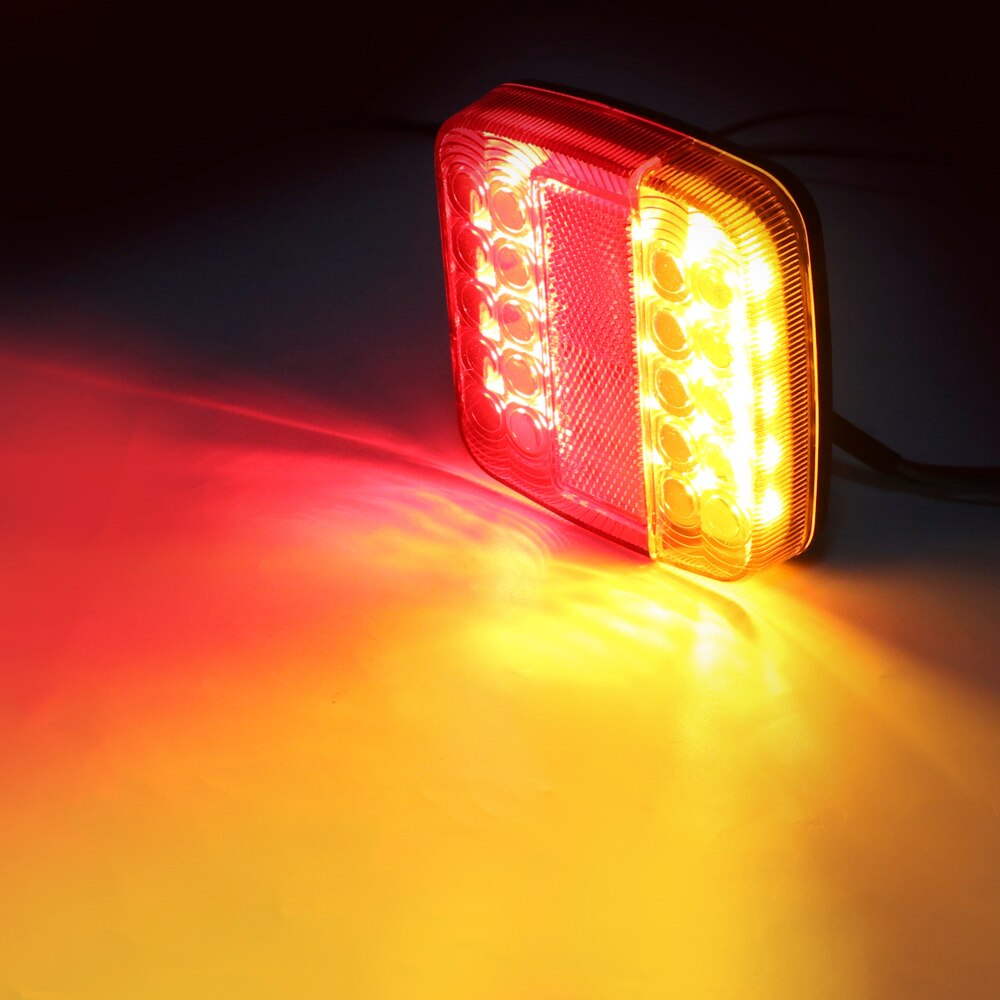 1 Pair 2pcs 12V Universal Car Lights LED Car Trailer Truck Taillight Brake Stop Turn Signal Light AS+ABS Shock Resistant