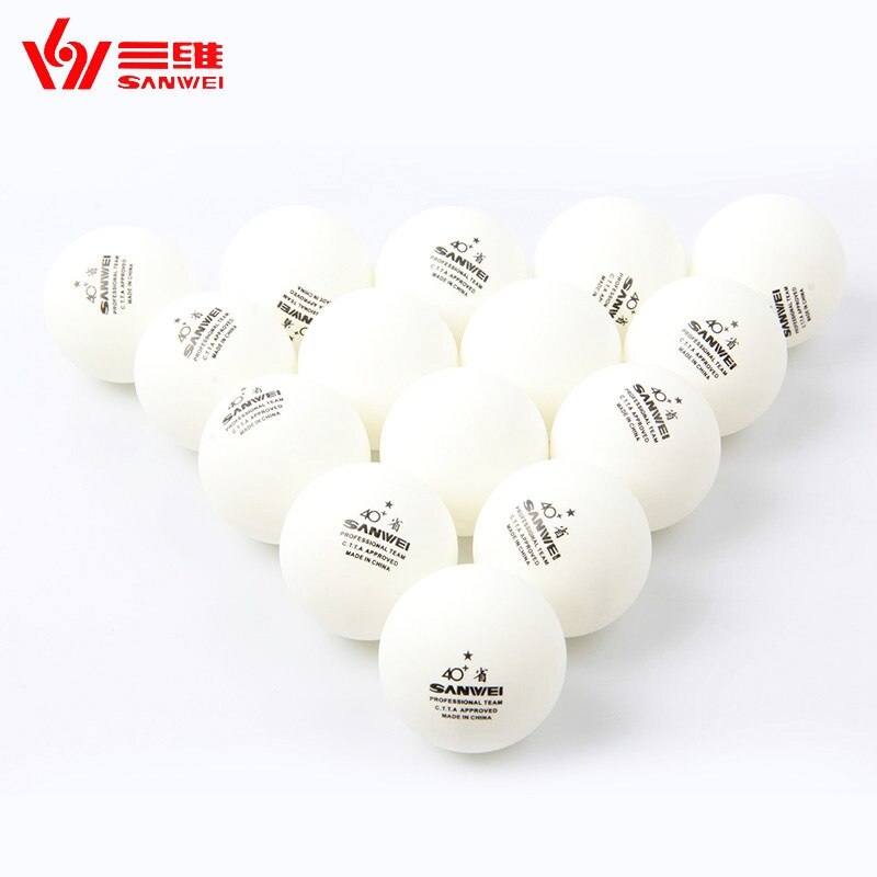 Sanwei 100 stuks materiaal ABS 40 + tafeltennis bal seamedwhite ping pong bal voor tafeltennis traing bal