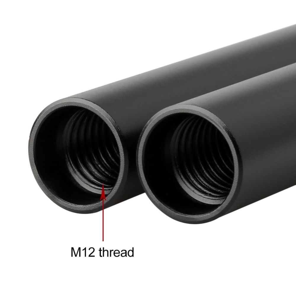 NICEYRIG 15mm Rod Camera Cage Rig M12 Thread Screw DSLR Camera Photo Studio Photography Length 100mm(4 inch) (2 Rods a Pack)