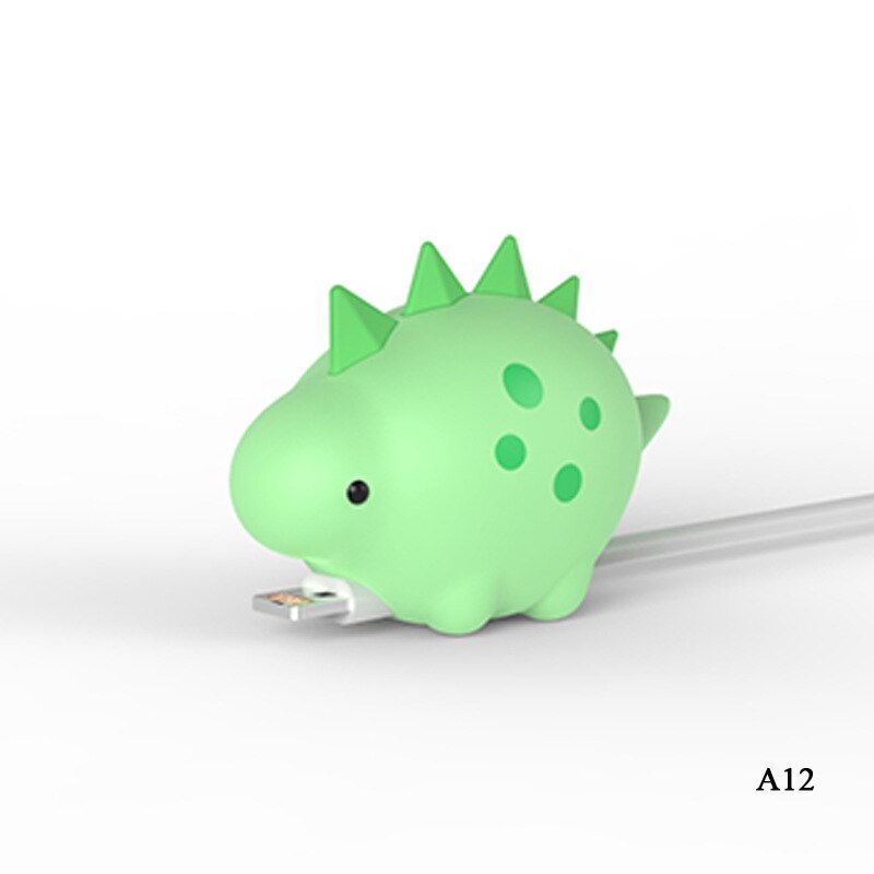 Søte tegneserier dyr bite kabel databeskytter fisk dinosaur hund shaper kabel opptrekker arrangør iphone ipad datalinje beskyttelse: Oransje