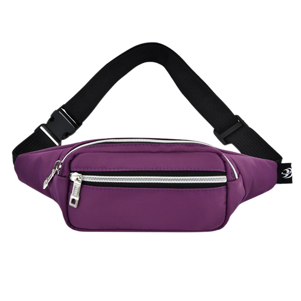 Pure Kleur All-Match Simple Vrouwen Heuptas Outdoor Sport En Vrije Tijd Draagbare Multifunctionele Borst Tas Telefoon Zak # P30: Paars