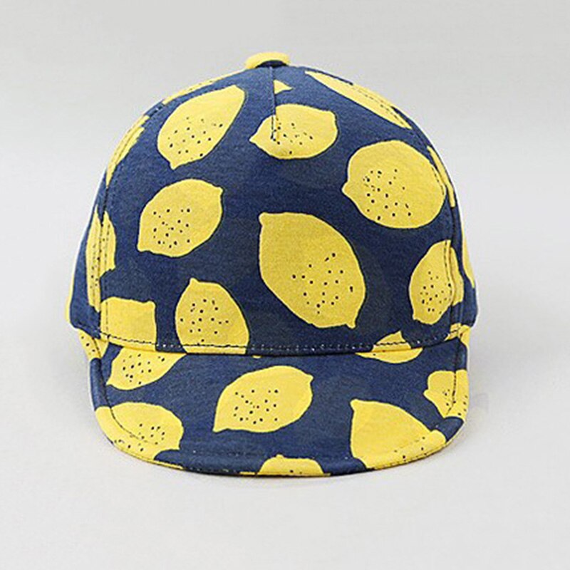Summer Lemon Fruit Baby Hat Soft Cotton Baby Boy Girl Baseball Cap Outdoor Infant Toddler Sun Hat: deep blue