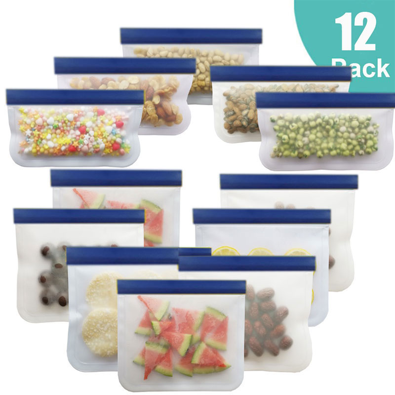 Reusable Silicone Food Storage Bag Upgrade Leakproof Containers Top Freezer Ziplock Shut Bag Silicone Bag Food Fresh Storage Bag: Light Grey