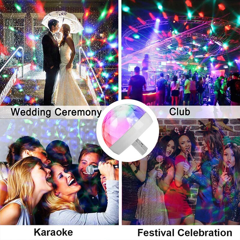 Usb  dc5v färgglada scen ljus musik kontroll bil dekoration atmosfär lampa röststyrning ktv dj disco lampor för iphone android