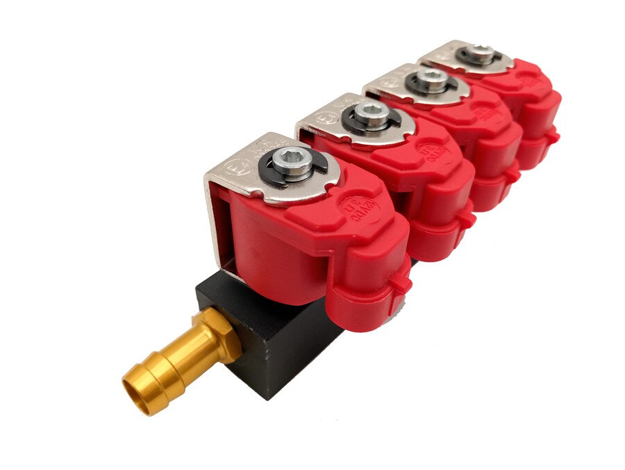 Silent high speed 4 cylinder injector rail adapter for CNG LPG gas fuel car conversion kits