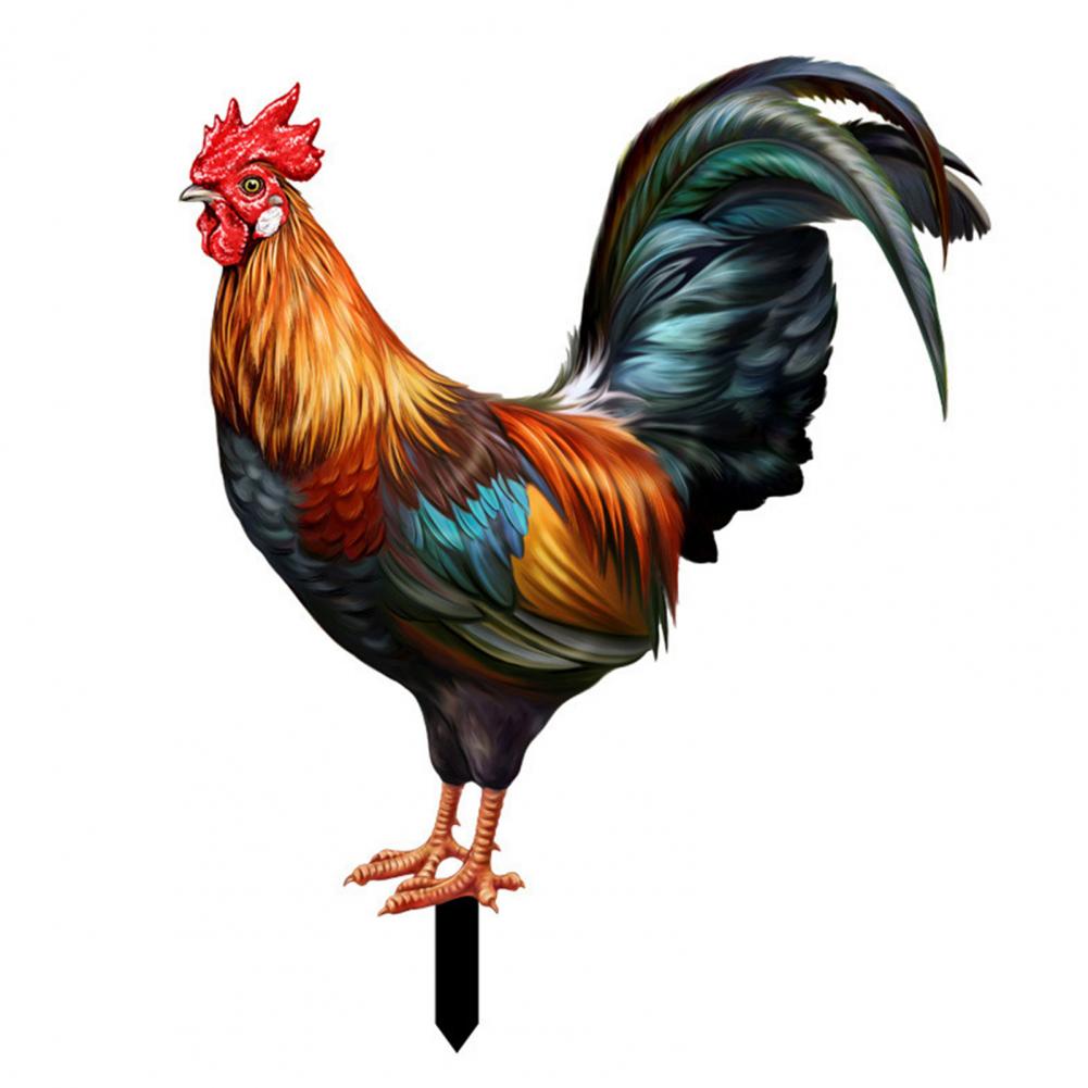 Ornamental Eco-friendly Rooster Decor Garden Statue Chicken for Garden: PURPLE