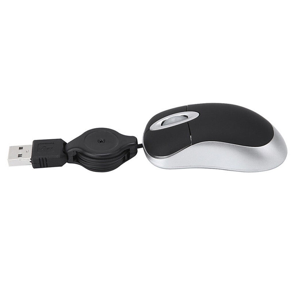 Optical Mini Retractable Mouse Portable Mini USB Wired Mouse Ergonomics Home Office Mice for Computer PC Laptop