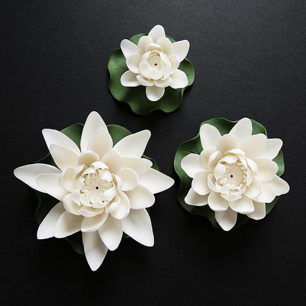 1 Set Lotus Incense Burner Ceramic Chic Incense Stand Incense Holder for Home Reading Meditation Temple