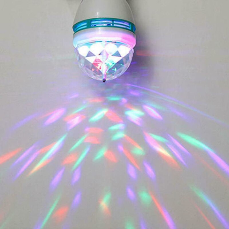 E27 RGB LED Bulbs Funny Crystal Ball Auto Rotating LED Stage Light Bulb Disco Lights Party Lamp Stage Lights Wedding Decro