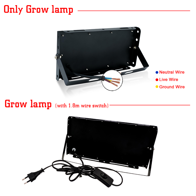 Lampe horticole de croissance LED, 50/100W, AC 220V, pour serre/chambre de culture, éclairage pour plantes