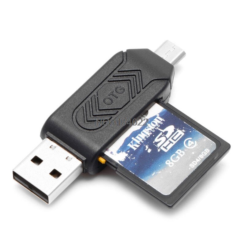 2-IN-1 Micro USB 2.0 OTG TF SD SDXC Memory Card Reader For PC Android Smartphone