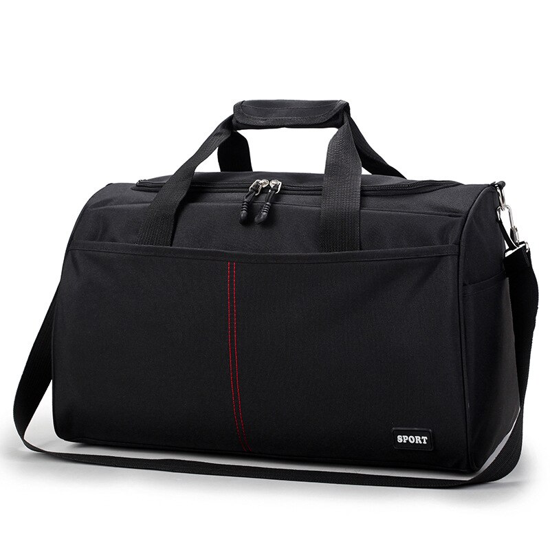 Large Capacity Travel Bag with Shoulder Strap Adjustable Duffel Hanging Suitcase Women Handbag Totes Outdoor Sports: large black