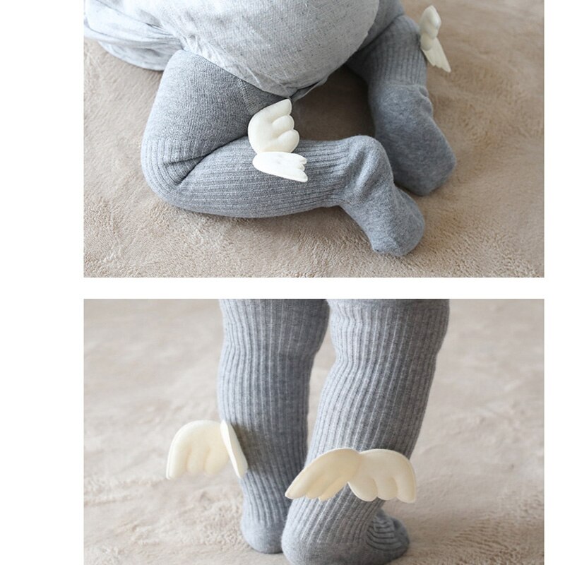 GZhilovingL Autumn Winter Infant Baby girls Cotton Angel Lovely Wing Pantyhose Warm Child Kids Ribbed Legging Knitted Stockings