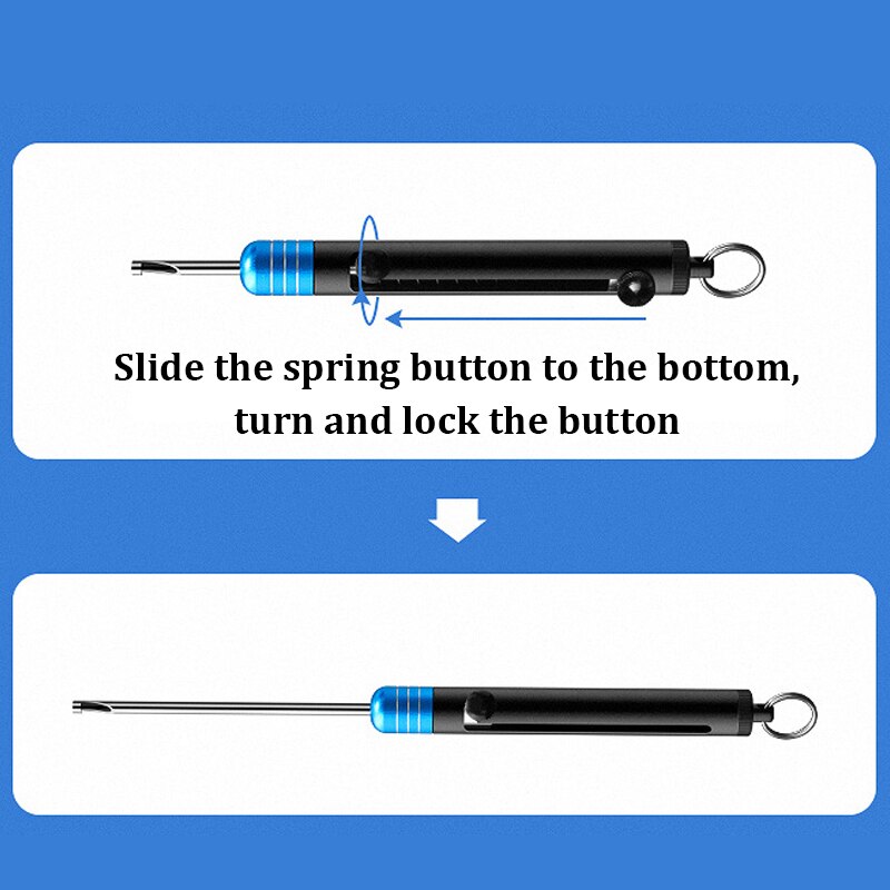 1Pcs Retractable Fish Unhook Extractor Detacher Hook Remover Disgorger Knot Picker Tier Aluminum Safety Portable Fishing Tools