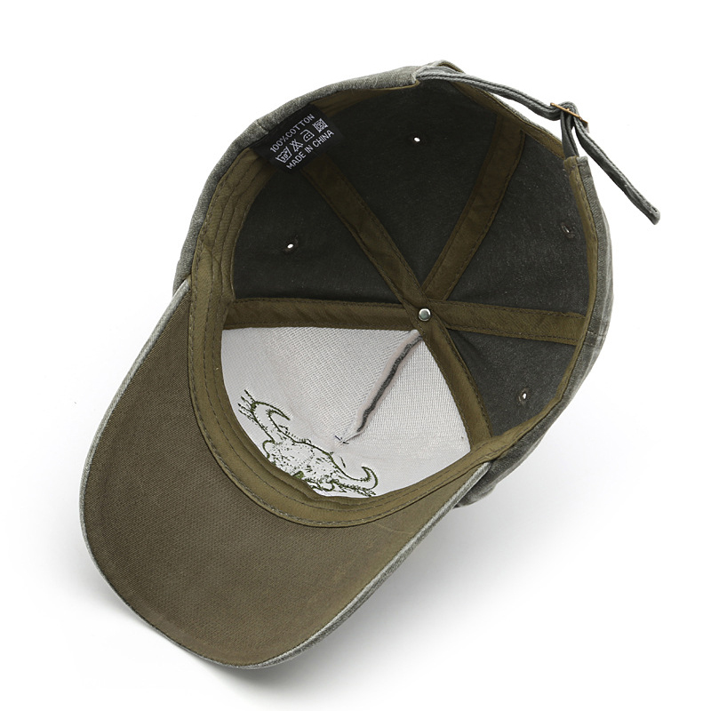 Casquette de Baseball avec tête de taureau brodée pour hommes et femmes, chapeau rétro de rue américaine, en coton délavé, pour papa, pour l&#39;extérieur, Hip Hop, à rabat, pour le soleil