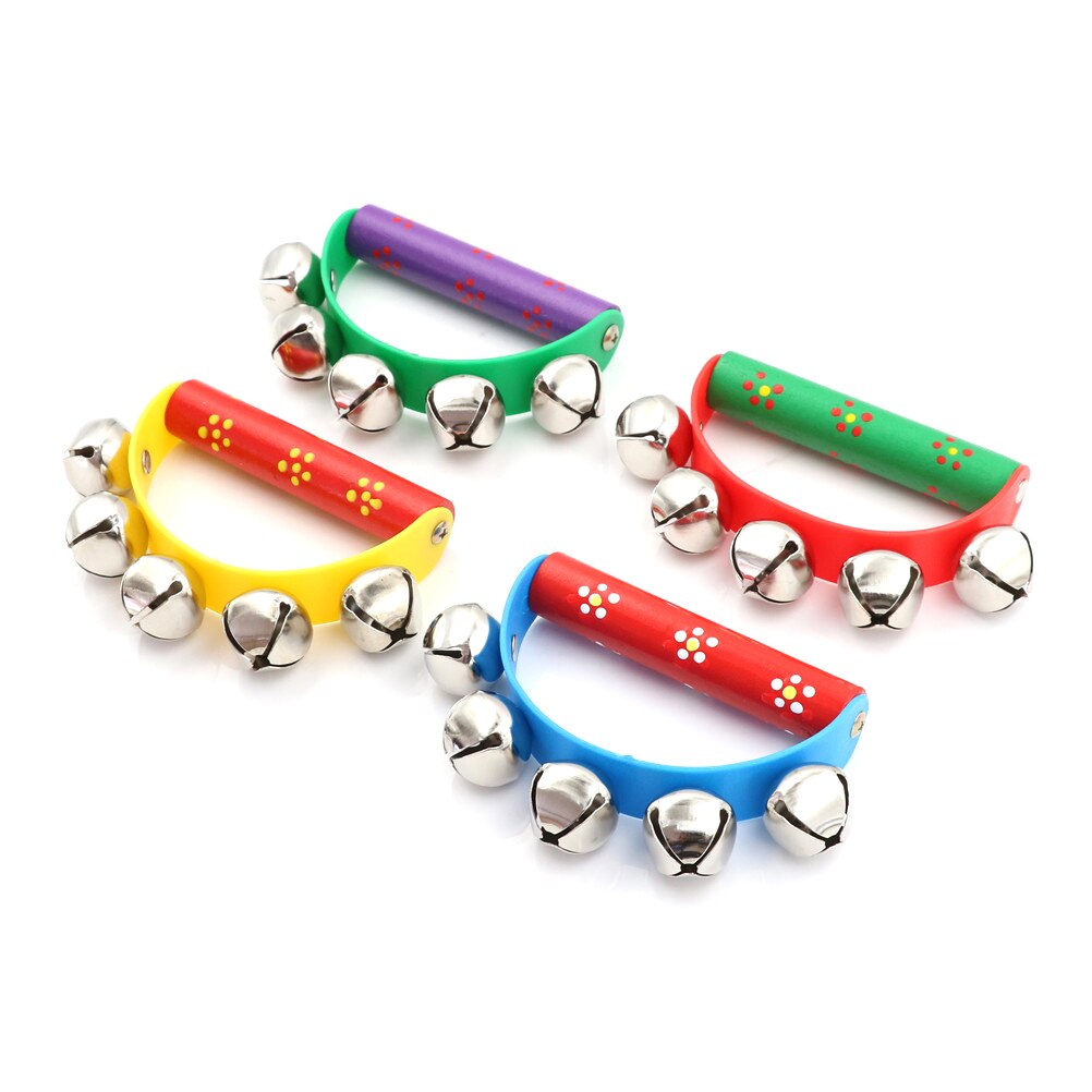 0-12 maanden Leuke Baby Speelgoed Houten Rammelaar Kleurrijke Cartoon Clown Musical Bel Schudden Speelgoed Peuter Kids Rammelaar Speelgoed bebes