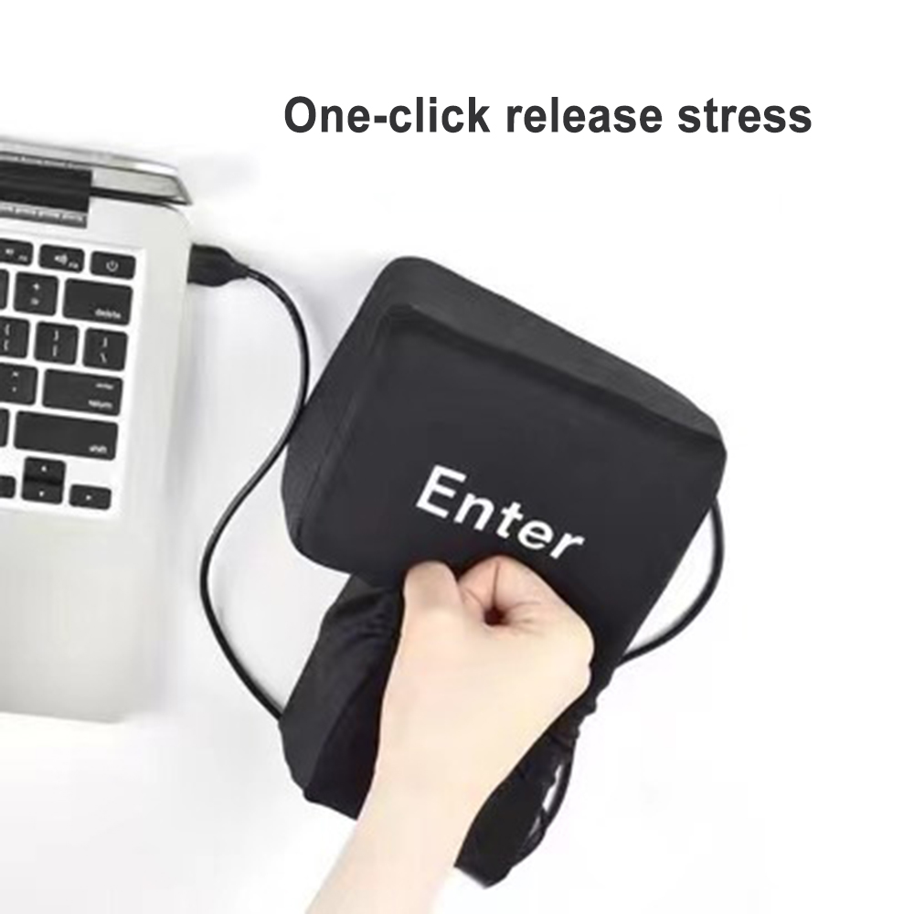 Soft Anti-Stress Computer Huge Enter Key Big USB Keyboard Vent Button Pillow Desktop Stress Reliever Cushion USB Big Enter Key