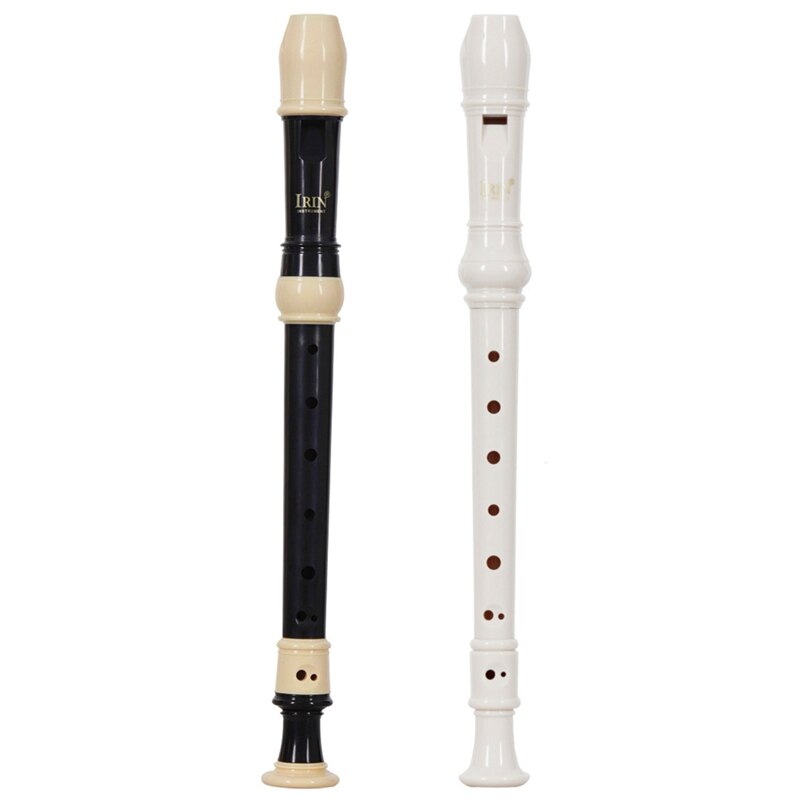 Irin 2 sæt abs sopran klarinet lang fløjte barokoptager fingering af musikinstrument tilbehør - sort og hvid