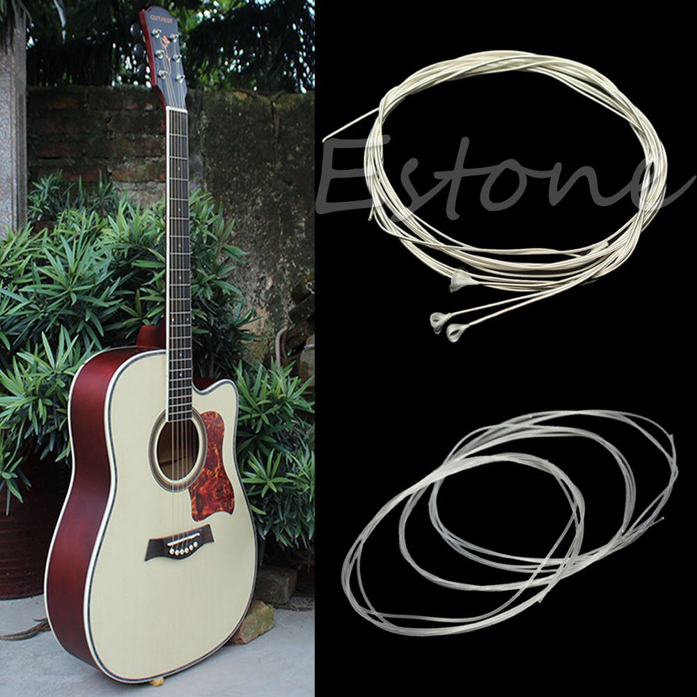 Duurzaam 39 ''Zilver Nylon Snaren Voor Akoestische Klassieke Gitaar Set Van 6 Stuks