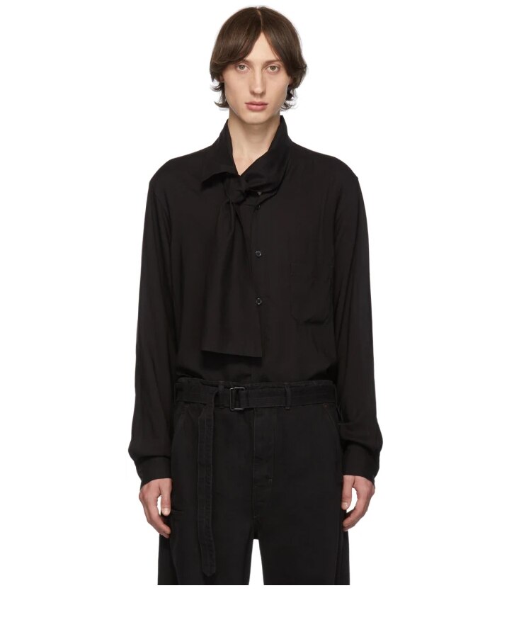 Xs -6xl ! miesten vaatteet gd hair stylist miesten solmio huivi kauluspaita plus kokoiset laulajaasut: Musta / S