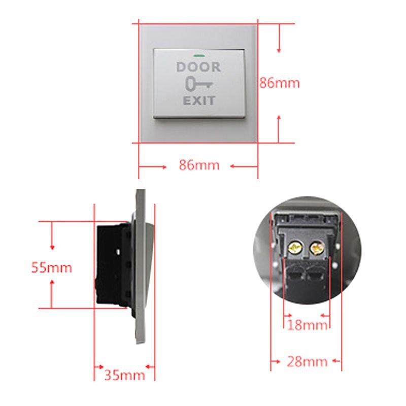 White Plastic Exit Button Electronic Door Lock Sensor Release Push Switch for Security Access Control System Supplies 28GE