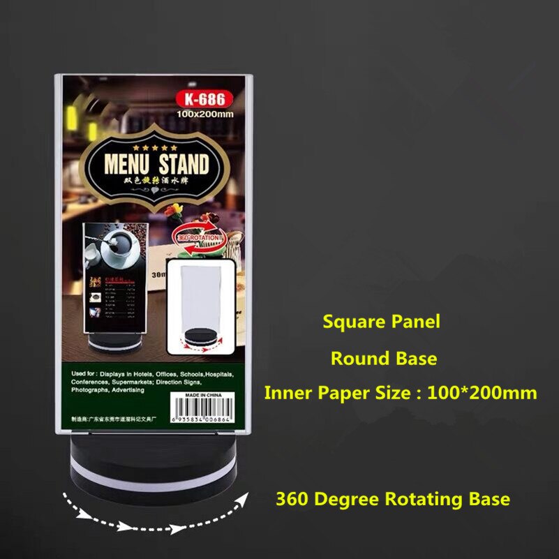 100*200mm Double Sided Plastic Sign Holders Marketing Display Stand Menu Document Paper Post Holder Frame With Name Card Case: 5