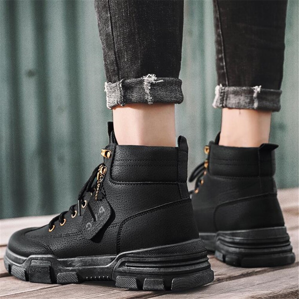 Rijlaarzen Mannen Tooling Schoenen Casual Trendy Schoenen Ademend High-Top Laarzen Herfst Mannen Schoenen Heren Laarzen schoenen Voor Mannen