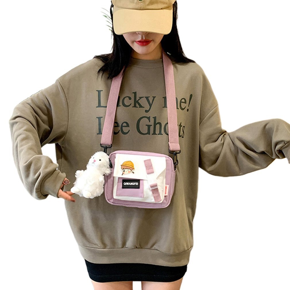 Tassen Voor Meisjes Trendy Eenvoudige Vrouw Canvas Schoudertas Dames Mini Leisure Crossbody Tassen Outdoor Tas: 02