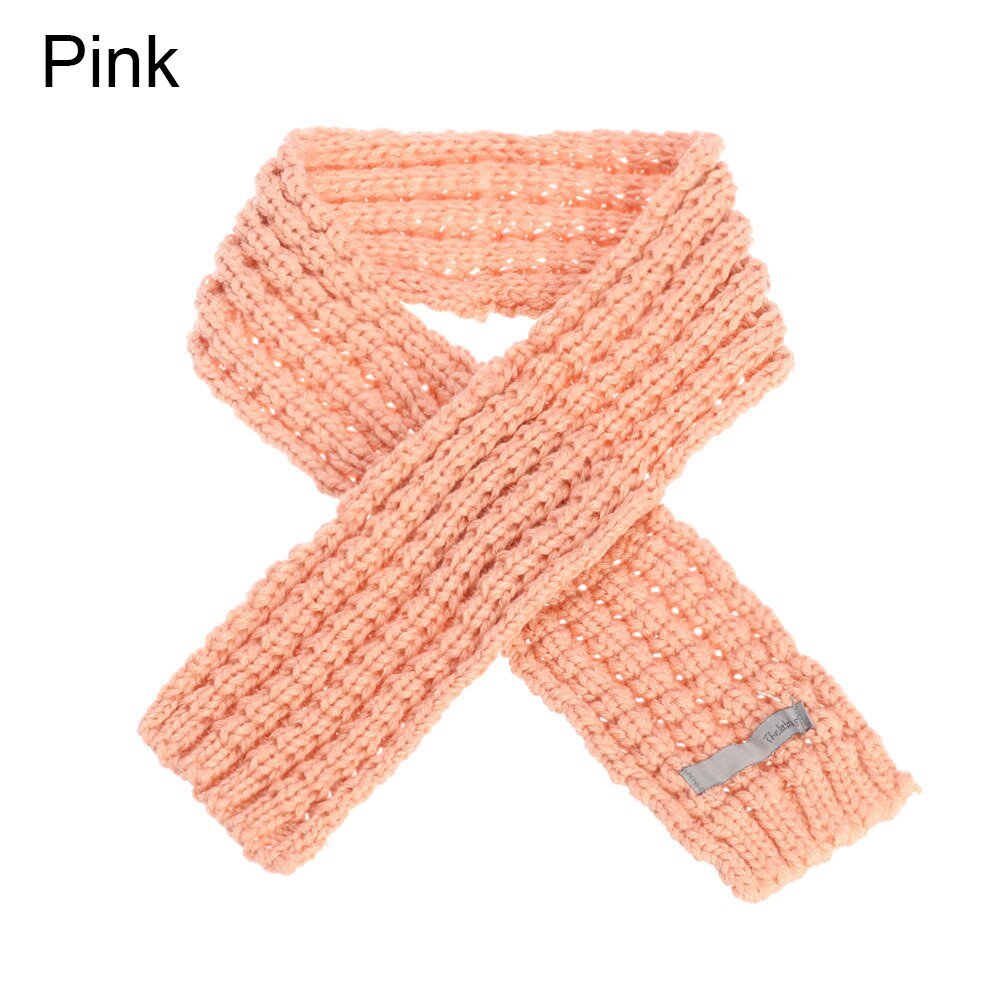 Winter warme babysjaals zachte comfortabele kindersjaals jongens meisjes halsslabbetjes kinderen gebreide kraaglus halsdoek accessoires: Roze
