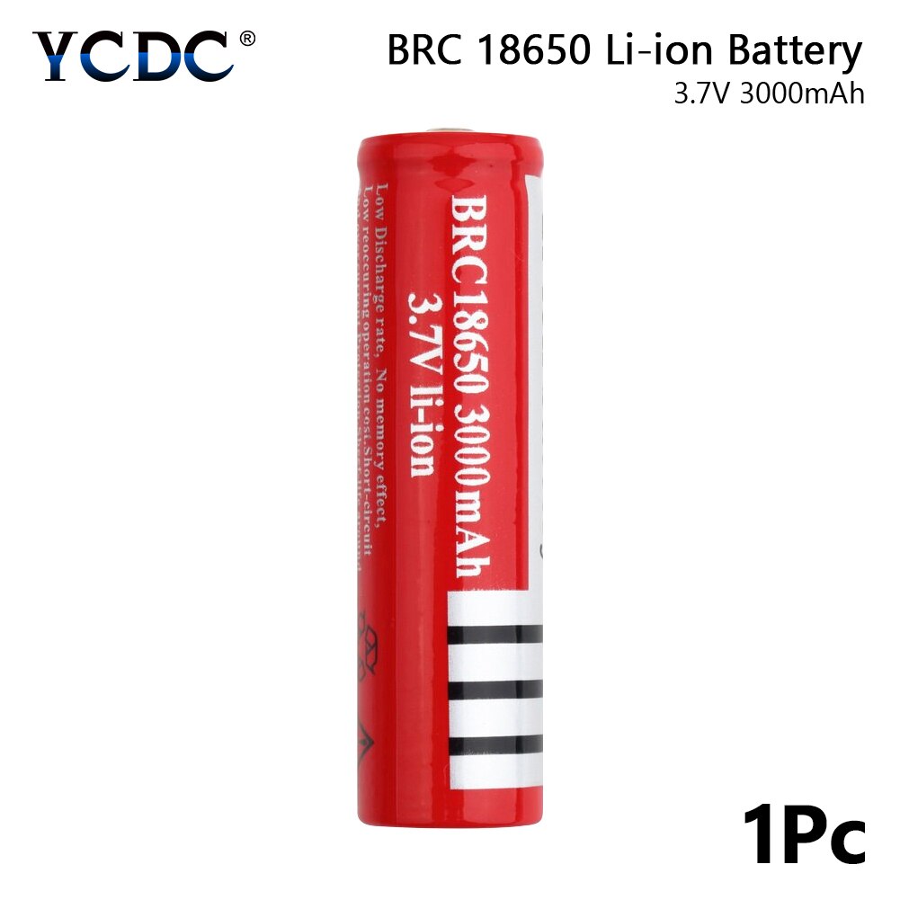 1/2/4/6/8pcs 18650 Lithium Battery 3.7 V Volt 3000mah BRC 18650 Rechargeable Battery Li-ion Lithium Battery For Power Bank Torch: 1 piece