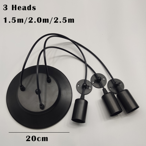 Lampada a sospensione retrò fai da te lampada multipla base E27 cavo nero 0.75mm lampade a sospensione industriali bar sbarra ragno lampade a sospensione: M / Blu