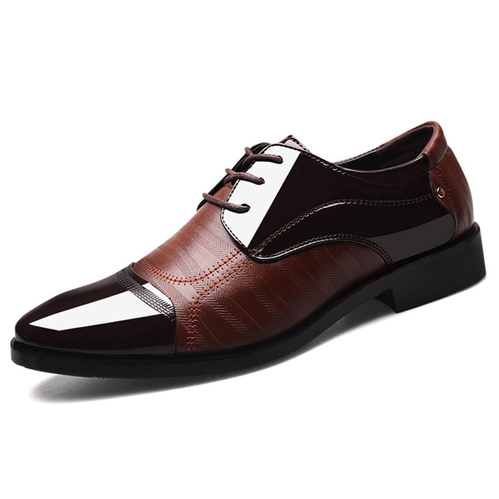 Ballroom Business Pointed Latin Prom Men Sports Large Size Wedding Dance Leather Shoes: brown / 41