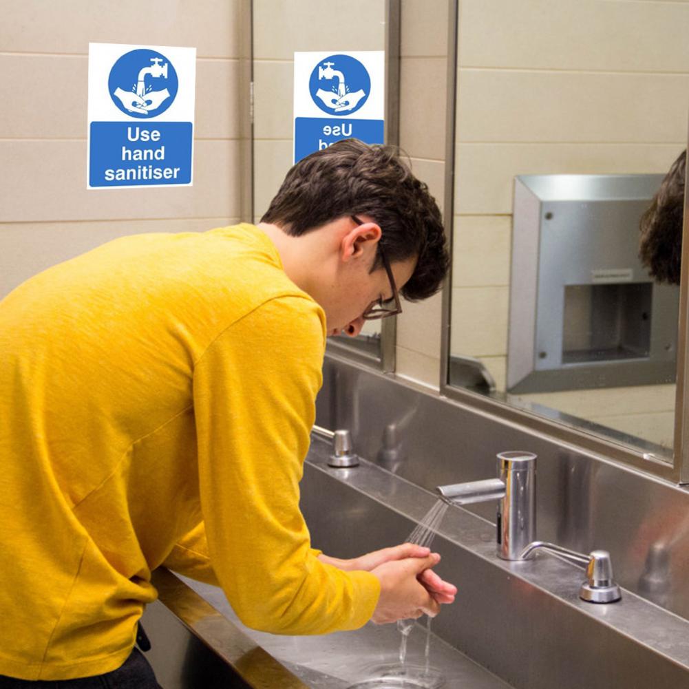 10PCS Waterproof PVC Hand Wash Labels Hand Wash Adhesive Sticker Signs For Restaurants Commercial Kitchens