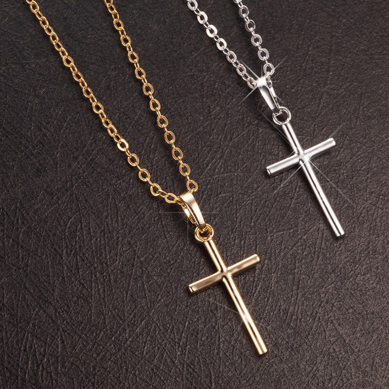 Mode Vrouwelijke Kruis Hangers Ketting Goud Kleur Crystal Jesus Cross Hanger Ketting Voor Vrouwen Sieraden Voor Mannen/Vrouwen