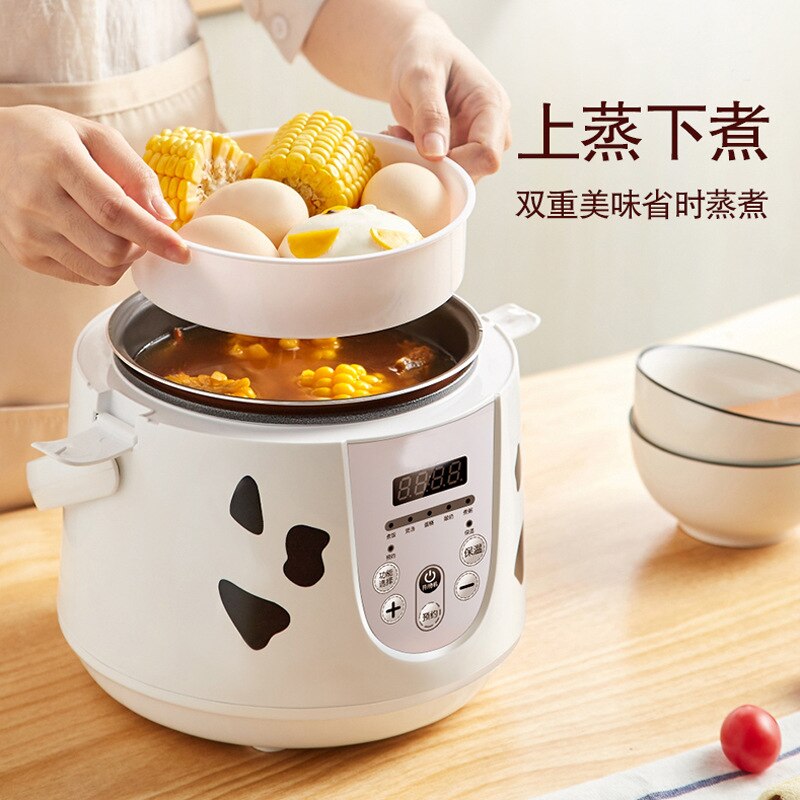 Multifunksjon 2l mini riskoker 220v 400w smarthus kjøkken elektrisk matte dampkoker 24h avtale til 1-3 personer: A3 / Eu