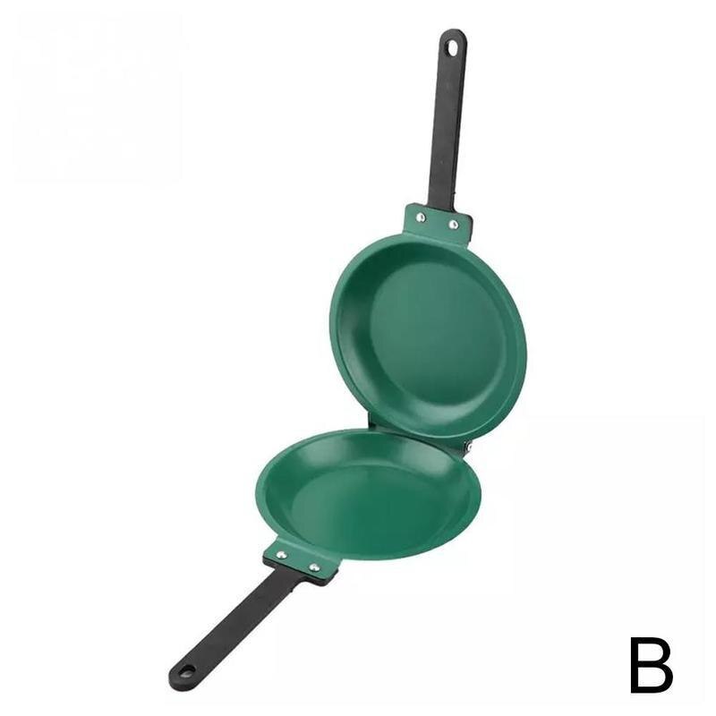 Dubbelzijdig Koekenpan Non-stick Keramische Coating Flip Koekenpan Gebakken Ei Omelet Pannenkoek Maker Huishoudelijke Keuken Kookgerei: green