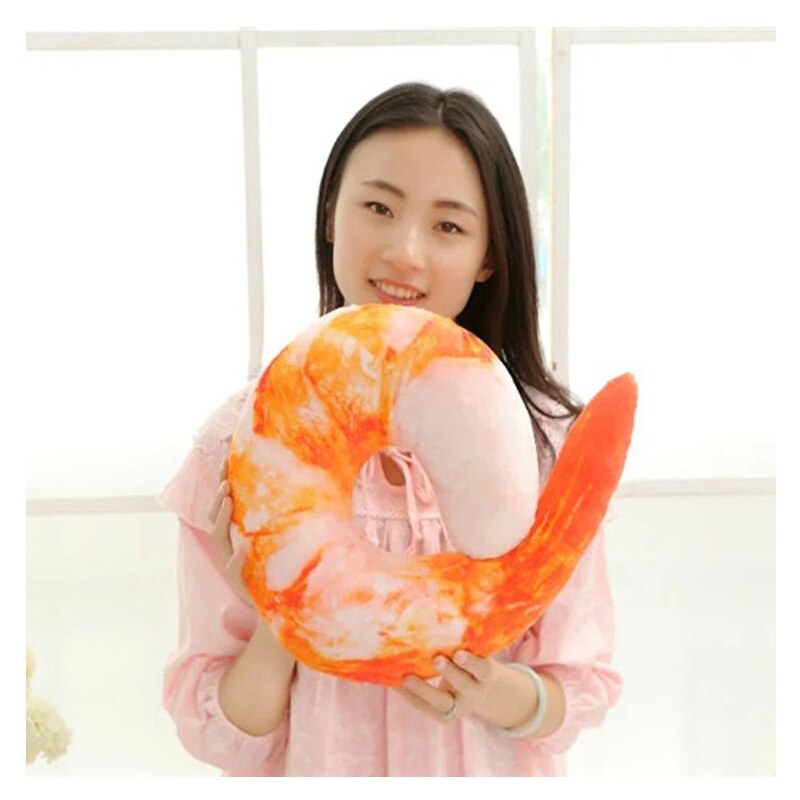 OLOEY 3D U-shaped Neck Pillow Travel Pillows Shrimp Pillow Home Office Decor Comfort U Shaped Pillow