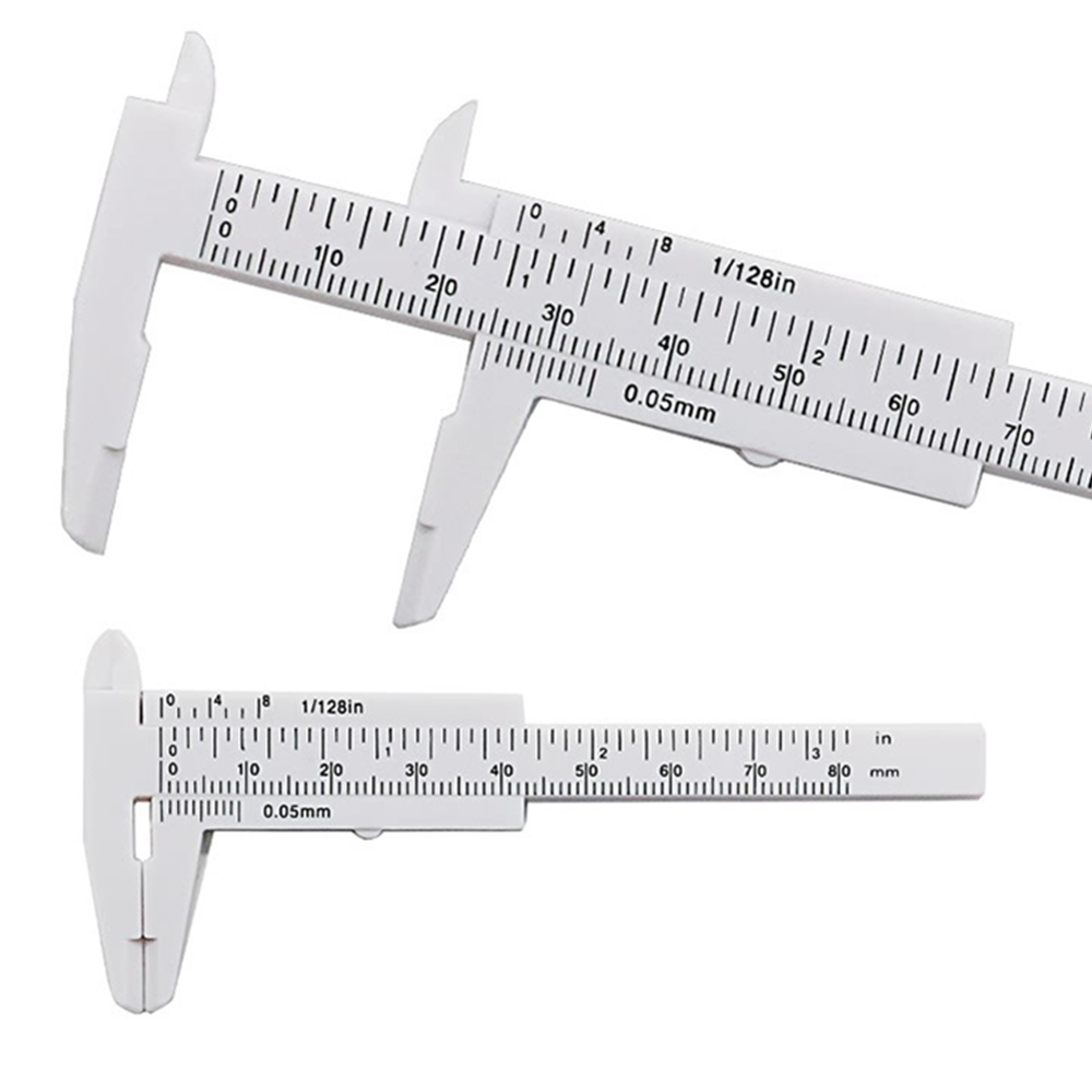 80mm Mini Plastic Sliding Vernier Caliper Gauge Measure Tool Ruler Micrometer