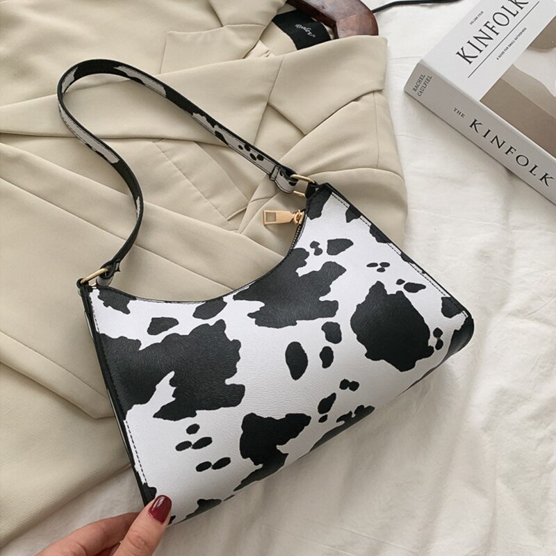 Bolso Retro con patrón de cocodrilo para mujer, bolsa de hombro a la de cuero PU para axila, bolso Francés de de lujo, monedero para mujer: style3 cow