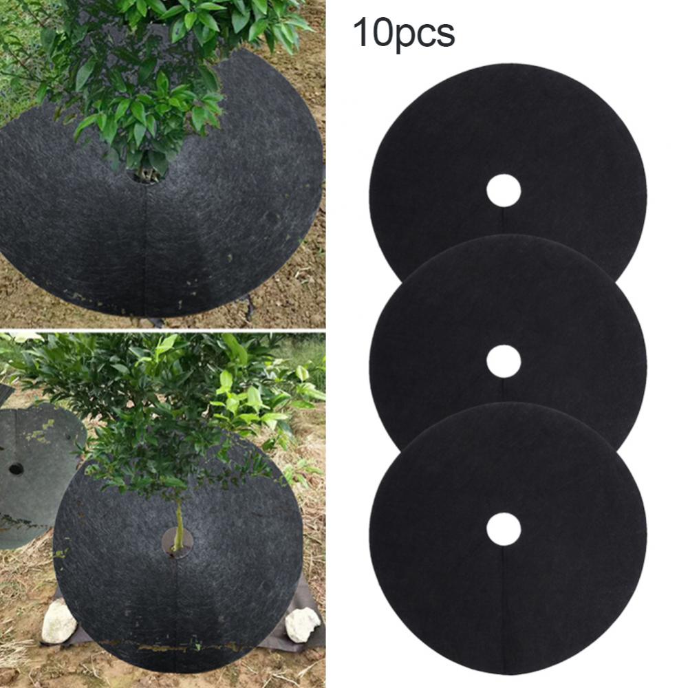 Wieden Doek 10Pcs Tuin Biologisch Afbreekbare Niet-geweven Stof Blok Barrière Mulch