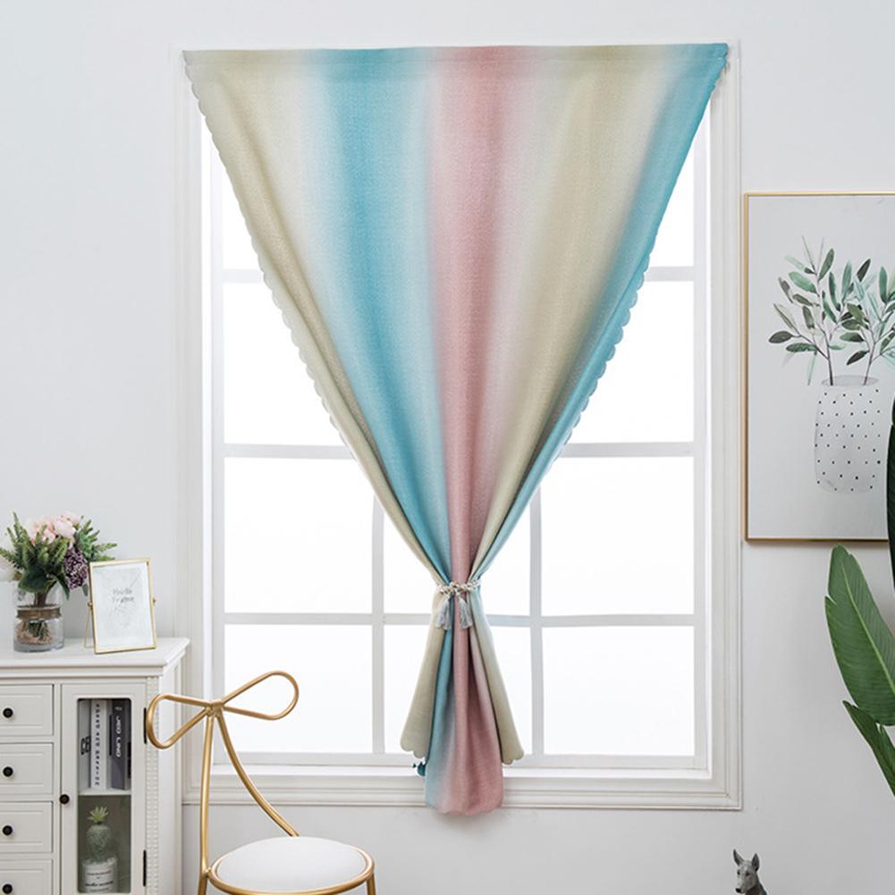 Eenvoudige Gradiënt Gordijnen Met Klittenband Zonder Perforatie, Gebruikt Voor Zon-Proof Windows In De Woonkamer En Slaapkamer: Yellow and blue