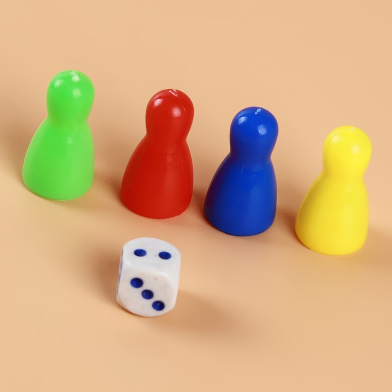 1Set Plastic Chess Pieces Dice Set Puzzle Educational Toys For Children Colorful Flying Chess Board Games Party Game Accessories