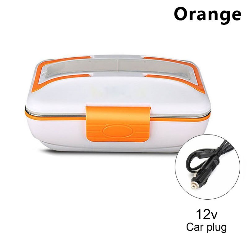 110V/12V Portable Electric Heating Lunch Box Food Warmer Heater Container & LunchBox: 12V Orange