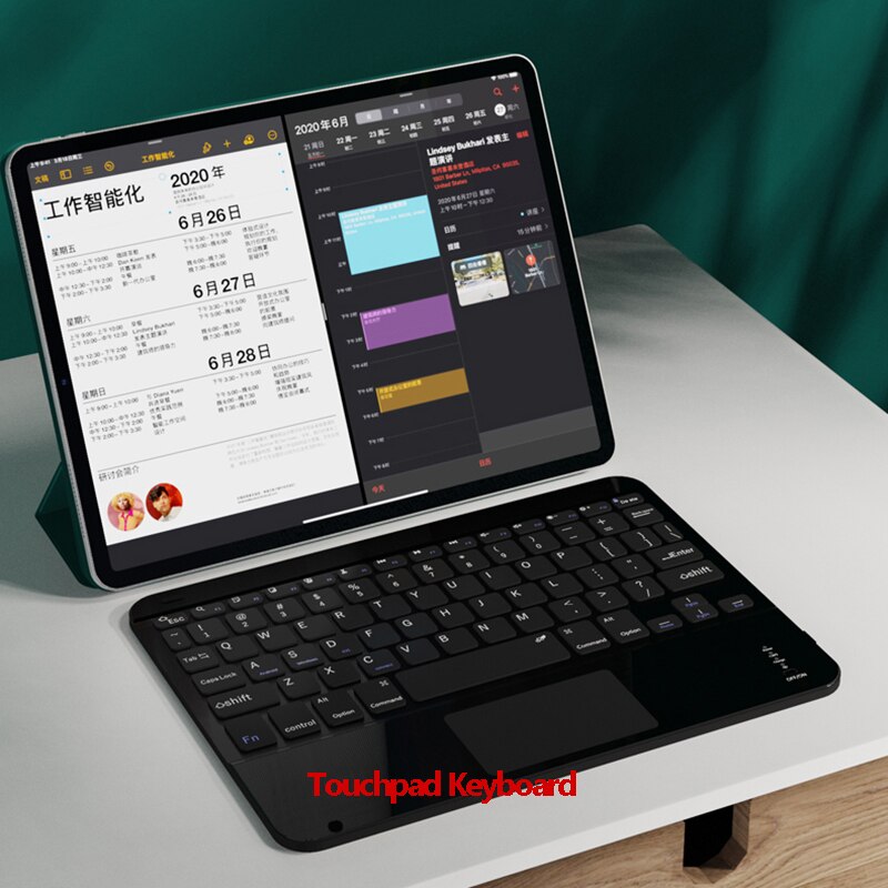 Wireless Touchpad Keyboard for Samsung Xiaomi iPad Phone Tablet Bluetooth-compatible for IOS Windows Keyboard Rechargeable: touchpad black