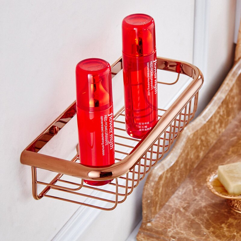 Biggers Luxe Rose Goud Koper Badkamer Accessoires Set Papier Houder Handdoek Bar Zeepbakje Glashouder: 30cm shelf