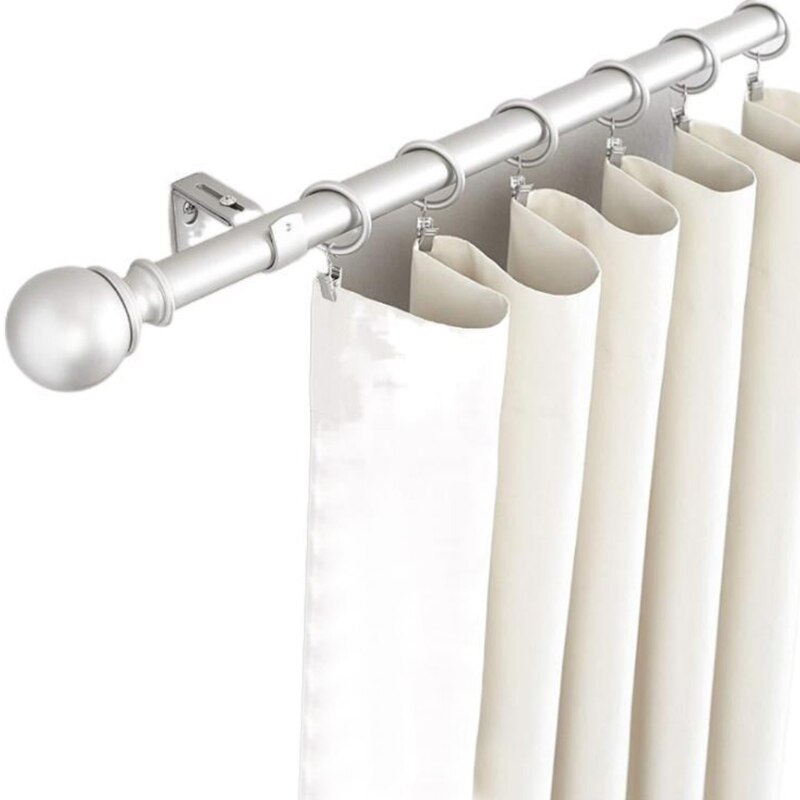 2 Pcs Heavy Duty Curtain Drapery Rod Bracket Extendable Hang Curtain Rod Holders Wall-Mounted Metal Single Rod Bracket