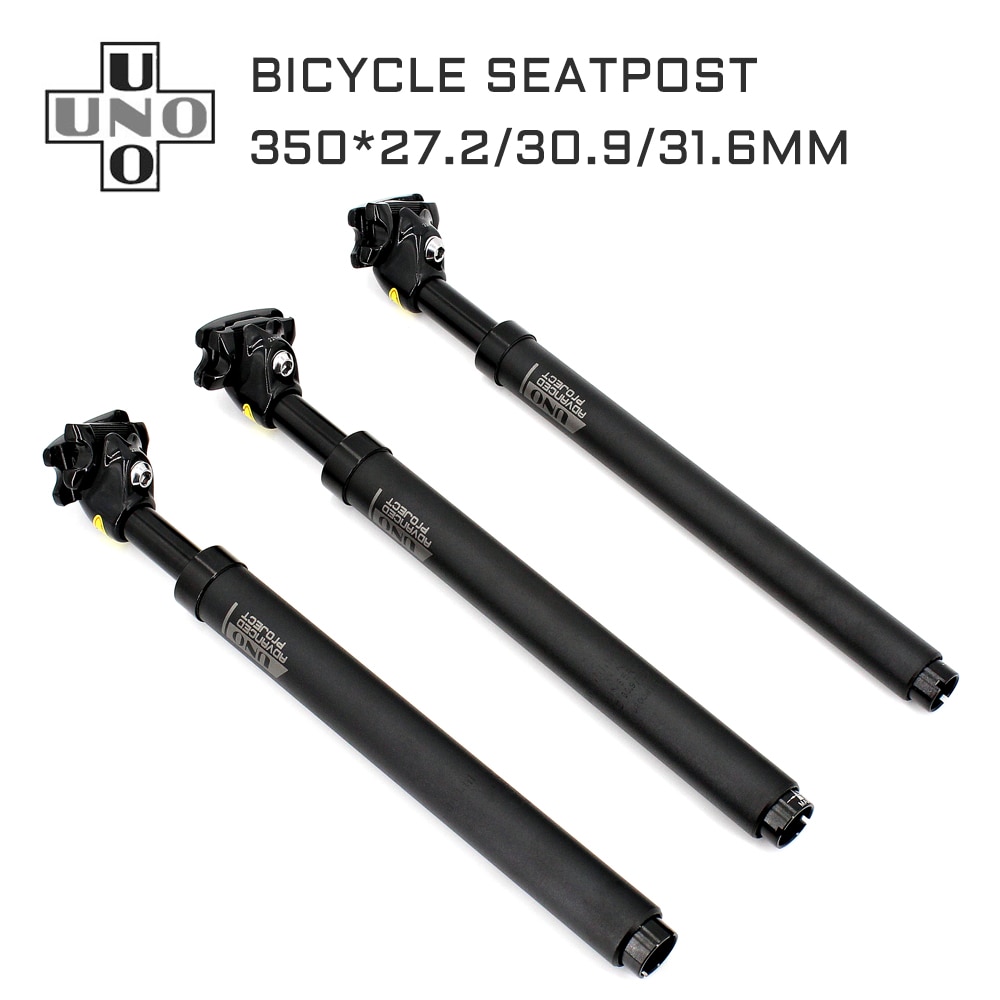 Uno Fiets Dropper Post Suspension Bike Zadelpen 27.2/30.9/31.6X350Mm Schokdemper Fiets Zitbuis bike Pole Cyclus Zadelpen