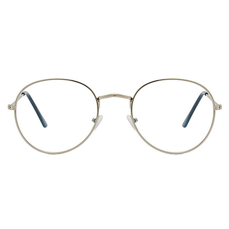Round Reading Glasses Vintage Metal Frame Retro Personality Unisex College Style Eyeglass Clear Lens Eye Glasses Frames: C2