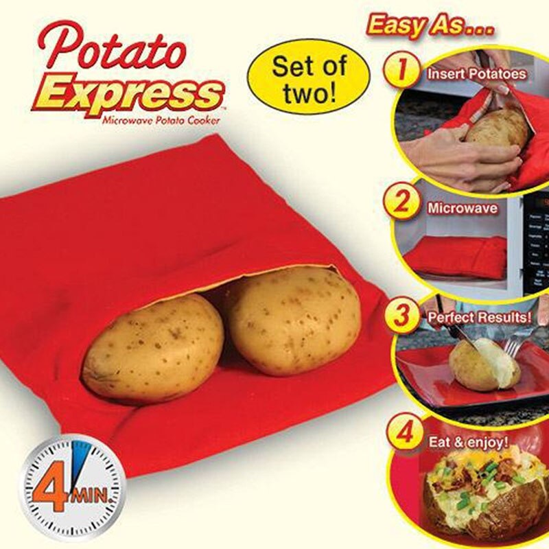 Magnetron Gebakken Aardappel Tas Multifunctionele Wasbare Pot Tas Creatieve Rode Rijst Pocket Praktische Keuken Bakken Accessoires